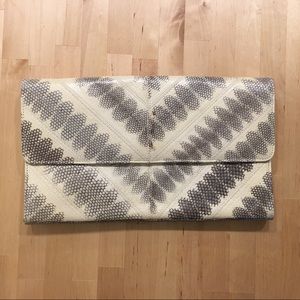 Real Snake Skin Envelope Clutch